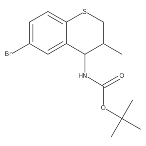 tert-butyl N-(6-bromo-3-methyl-3,4-dihydro-2H-1-benzothiopyran-4-yl)carbamate结构式