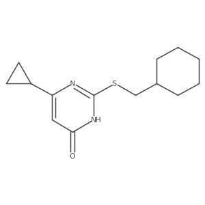 2-[(Cyclohexylmethyl)sulfanyl]-6-cyclopropyl-3,4-dihydropyrimidin-4-one结构式