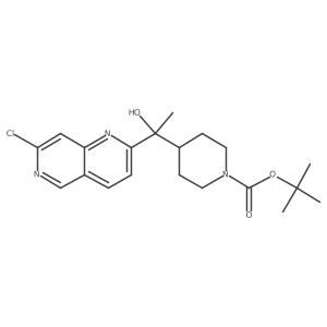 tert-Butyl (S)-4-(1-(7-chloro-1,6-naphthyridin-2-yl)-1-hydroxyethyl)piperidine-1-carboxylate结构式