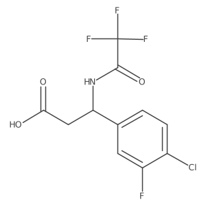 3-(4-Chloro-3-fluorophenyl)-3-(2,2,2-trifluoroacetamido)propanoic acid结构式