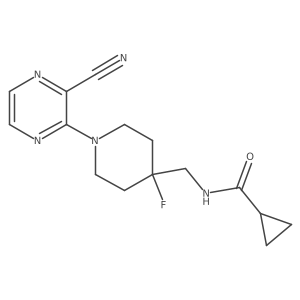 N-{[1-(3-cyanopyrazin-2-yl)-4-fluoropiperidin-4-yl]methyl}cyclopropanecarboxamide Structure