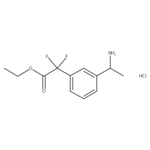 Ethyl (R)-2-(3-(1-aminoethyl)phenyl)-2,2-difluoroacetate hydrochloride结构式
