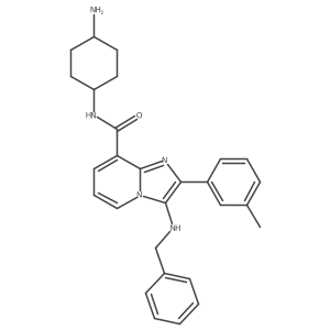 N-(4-aminocyclohexyl)-2-(3-methylphenyl)-3-[(phenylmethyl)amino]imidazo[1,2-a]pyridine-8-carboxamide Structure