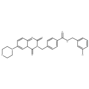 N-[(3-chlorophenyl)methyl]-4-{[6-(morpholin-4-yl)-4-oxo-2-sulfanylidene-1,2,3,4-tetrahydroquinazolin-3-yl]methyl}benzamide结构式