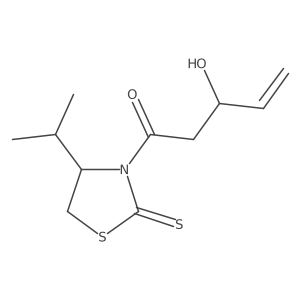 (3R)-3-Hydroxy-1-[(4S)-4-(1-methylethyl)-2-thioxo-3-thiazolidinyl]-4-penten-1-one结构式