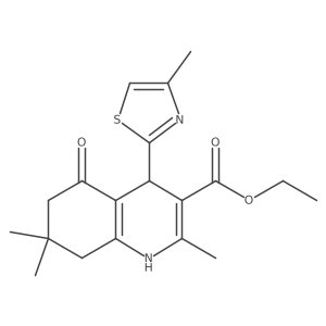 Ethyl 2,7,7-trimethyl-4-(4-methylthiazol-2-yl)-5-oxo-1,4,5,6,7,8-hexahydroquinoline-3-carboxylate Structure