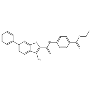 Ethyl 4-(3-amino-6-phenylthieno[2,3-b]pyridine-2-carboxamido)benzoate Structure