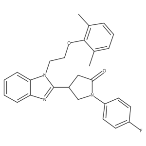 4-{1-[2-(2,6-dimethylphenoxy)ethyl]-1H-benzimidazol-2-yl}-1-(4-fluorophenyl)pyrrolidin-2-one结构式