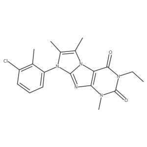 8-(3-chloro-2-methylphenyl)-3-ethyl-1,6,7-trimethyl-1H-imidazo[2,1-f]purine-2,4(3H,8H)-dione Structure