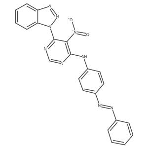 4-Pyrimidinamine, 6-(1H-benzotriazol-1-yl)-5-nitro-N-[4-(2-phenyldiazenyl)phenyl]- Structure