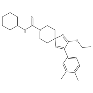 N-cyclohexyl-2-(3,4-dimethylphenyl)-3-(ethylthio)-1,4,8-triazaspiro[4.5]deca-1,3-diene-8-carboxamide Structure