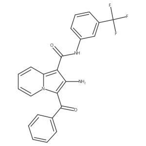 2-amino-3-benzoyl-N-[3-(trifluoromethyl)phenyl]indolizine-1-carboxamide结构式