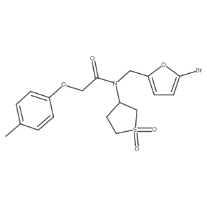N-[(5-bromofuran-2-yl)methyl]-N-(1,1-dioxidotetrahydrothiophen-3-yl)-2-(4-methylphenoxy)acetamide结构式