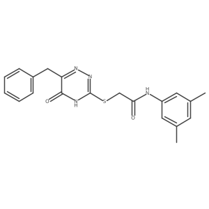 2-[(6-benzyl-5-oxo-4,5-dihydro-1,2,4-triazin-3-yl)sulfanyl]-N-(3,5-dimethylphenyl)acetamide结构式