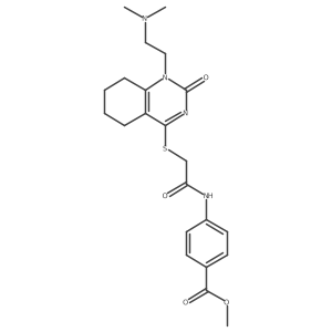 Methyl 4-(2-((1-(2-(dimethylamino)ethyl)-2-oxo-1,2,5,6,7,8-hexahydroquinazolin-4-yl)thio)acetamido)benzoate结构式