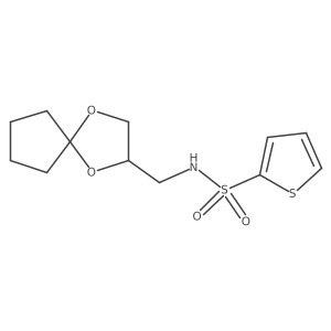 N-(1,4-dioxaspiro[4.4]nonan-2-ylmethyl)thiophene-2-sulfonamide Structure