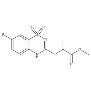 methyl 2-((7-fluoro-1,1-dioxido-4H-benzo[e][1,2,4]thiadiazin-3-yl)thio)propanoate Structure