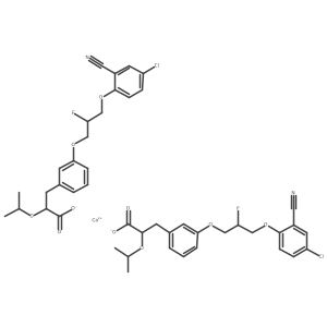 Benzenepropanoic acid, 3-((2S)-3-(4-chloro-2-cyanophenoxy)-2-fluoropropoxy)-alpha-(1-methylethoxy)-, calcium salt, (alphaS)- Structure