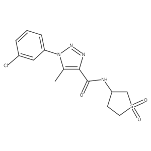 1-(3-chlorophenyl)-N-(1,1-dioxidotetrahydrothiophen-3-yl)-5-methyl-1H-1,2,3-triazole-4-carboxamide结构式