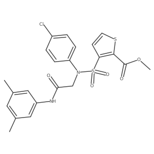 Methyl 3-[(4-chlorophenyl){2-[(3,5-dimethylphenyl)amino]-2-oxoethyl}sulfamoyl]thiophene-2-carboxylate Structure