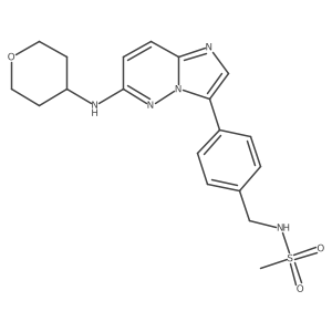 N-(4-(6-(tetrahydro-2H-pyran-4-ylamino)imidazo[1,2-b]pyridazin-3-yl)benzyl)methanesulfonamide结构式