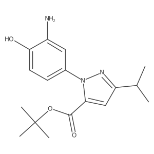 tert-butyl 1-(3-amino-4-hydroxyphenyl)-3-isopropyl-1H-pyrazole-5-carboxylate结构式