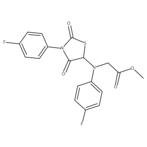 Methyl 2-((4-fluorophenyl)(3-(4-fluorophenyl)-2,4-dioxothiazolidin-5-yl)amino)acetate Structure