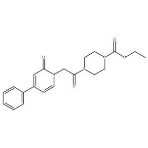 Ethyl 4-[2-(6-oxo-4-phenyl-1,6-dihydropyrimidin-1-yl)acetyl]piperazine-1-carboxylate结构式