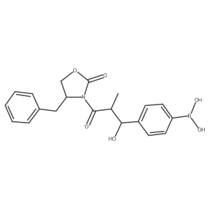 (4-((1R,2R)-3-((R)-4-Benzyl-2-oxooxazolidin-3-yl)-1-hydroxy-2-methyl-3-oxopropyl)phenyl)boronic acid Structure