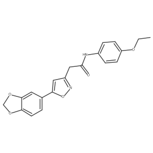 2-(5-(benzo[d][1,3]dioxol-5-yl)isoxazol-3-yl)-N-(4-ethoxyphenyl)acetamide结构式
