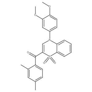 [4-(3,4-dimethoxyphenyl)-1,1-dioxido-4H-1,4-benzothiazin-2-yl](2,4-dimethylphenyl)methanone结构式