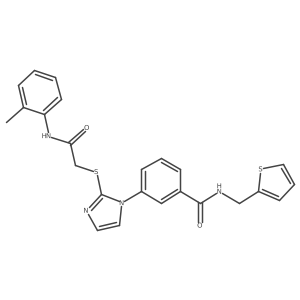 3-(2-((2-oxo-2-(o-tolylamino)ethyl)thio)-1H-imidazol-1-yl)-N-(thiophen-2-ylmethyl)benzamide结构式