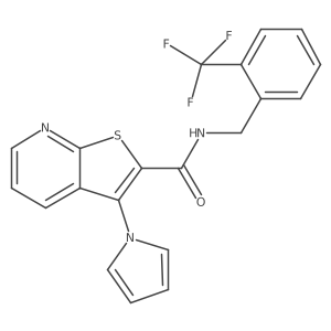 3-(1H-pyrrol-1-yl)-N-(2-(trifluoromethyl)benzyl)thieno[2,3-b]pyridine-2-carboxamide Structure
