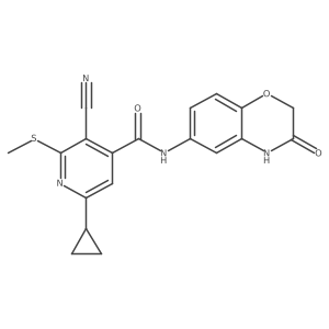 3-cyano-6-cyclopropyl-2-(methylsulfanyl)-N-(3-oxo-3,4-dihydro-2H-1,4-benzoxazin-6-yl)pyridine-4-carboxamide Structure
