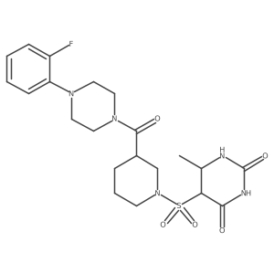 5-[3-[4-(2-Fluorophenyl)piperazine-1-carbonyl]piperidin-1-yl]sulfonyl-6-methyl-1,3-diazinane-2,4-dione Structure