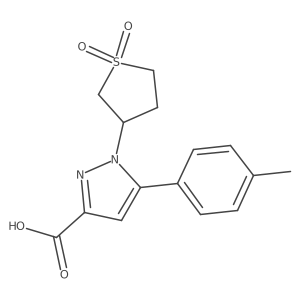 1-(1,1-dioxidotetrahydrothiophen-3-yl)-5-(p-tolyl)-1H-pyrazole-3-carboxylic acid结构式