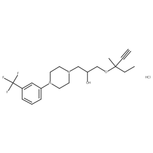 1-((3-Methylpent-1-yn-3-yl)oxy)-3-(4-(3-(trifluoromethyl)phenyl)piperazin-1-yl)propan-2-ol hydrochloride Structure