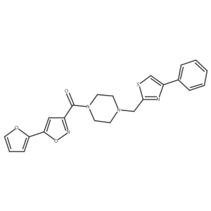(5-(Furan-2-yl)isoxazol-3-yl)(4-((4-phenylthiazol-2-yl)methyl)piperazin-1-yl)methanone结构式