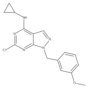 1-(3-methoxybenzyl)-6-chloro-N-cyclopropyl-1H-pyrazolo[3,4-d]pyrimidin-4-amine结构式