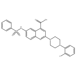 2-[4-(2-Fluorophenyl)piperazin-1-yl]-6-[(phenylsulfonyl)amino]quinoline-4-carboxylic acid结构式