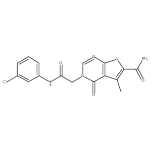 3-[2-(3-Chloroanilino)-2-oxoethyl]-5-methyl-4-oxothieno[2,3-d]pyrimidine-6-carboxamide结构式