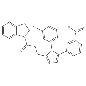 2-((1-(3-chlorophenyl)-5-(3-nitrophenyl)-1H-imidazol-2-yl)thio)-1-(indolin-1-yl)ethanone Structure