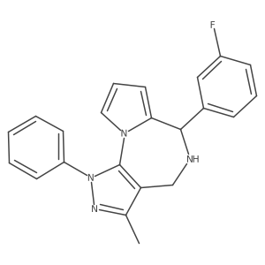 6-(3-Fluorophenyl)-3-methyl-1-phenyl-1,4,5,6-tetrahydropyrazolo[4,3-f]pyrrolo[1,2-a][1,4]diazepine Structure