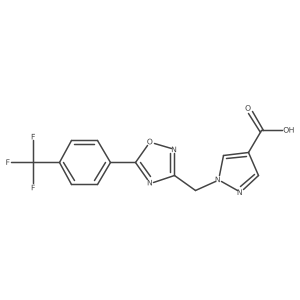 1-[[5-[4-(Trifluoromethyl)phenyl]-1,2,4-oxadiazol-3-yl]methyl]-1H-pyrazole-4-carboxylic acid结构式