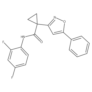 N-(2,4-difluorophenyl)-1-(5-phenylisoxazol-3-yl)cyclopropanecarboxamide结构式