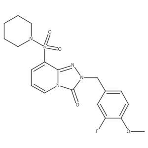 2-[(3-fluoro-4-methoxyphenyl)methyl]-8-(piperidine-1-sulfonyl)-2H,3H-[1,2,4]triazolo[4,3-a]pyridin-3-one结构式