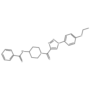 N-(1-(1-(4-ethoxyphenyl)-1H-1,2,3-triazole-4-carbonyl)piperidin-4-yl)benzamide结构式