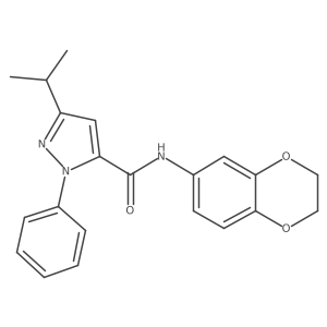 N-(2,3-dihydro-1,4-benzodioxin-6-yl)-1-phenyl-3-(propan-2-yl)-1H-pyrazole-5-carboxamide Structure