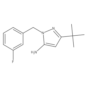 5-tert-Butyl-2-(3-fluoro-benzyl)-2H-pyrazol-3-ylamine Structure