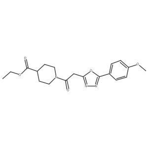 Ethyl 1-(2-(5-(4-methoxyphenyl)-1,3,4-oxadiazol-2-yl)acetyl)piperidine-4-carboxylate Structure
